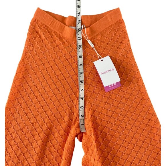 Beginning Boutique Zaida Orange Knit Wide Leg Knit Pants‎ US 2 $69 NWT Chic Fun - Picture 12 of 16